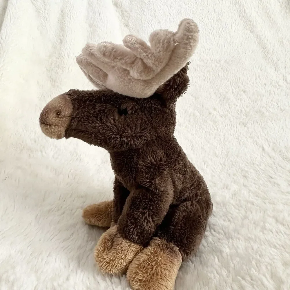 Nat And Jules Moose Elk Sitting Plush Small Realistic Stuffed Toy
